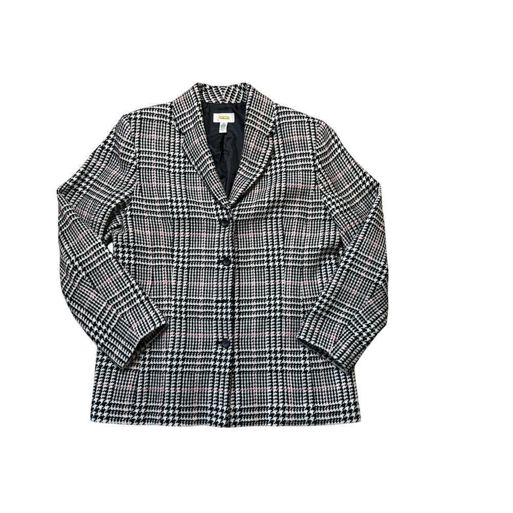 Vintage TALBOTS Herringbone Heavy Tweed Blazer/Jacket women's size 16; 100% Wool